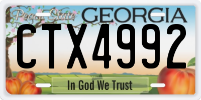 GA license plate CTX4992