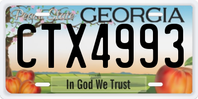 GA license plate CTX4993