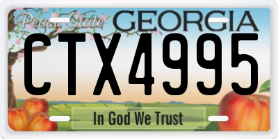 GA license plate CTX4995