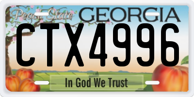 GA license plate CTX4996