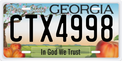 GA license plate CTX4998