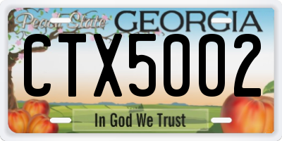 GA license plate CTX5002