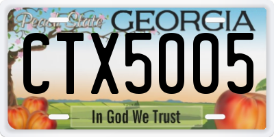 GA license plate CTX5005