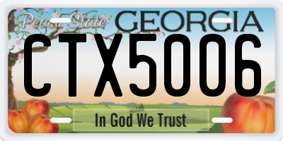 GA license plate CTX5006