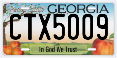 GA license plate CTX5009