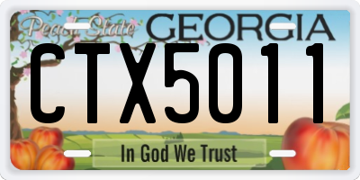 GA license plate CTX5011