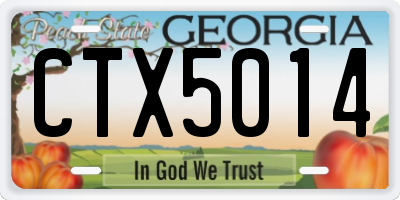 GA license plate CTX5014