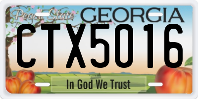 GA license plate CTX5016