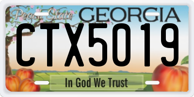 GA license plate CTX5019