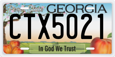 GA license plate CTX5021
