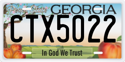 GA license plate CTX5022