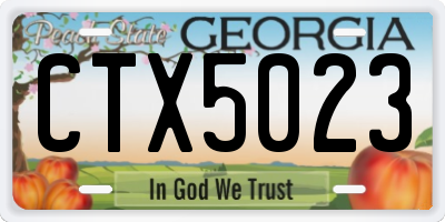 GA license plate CTX5023