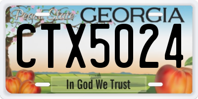 GA license plate CTX5024