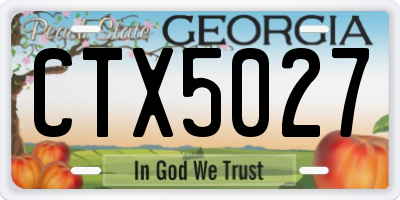 GA license plate CTX5027