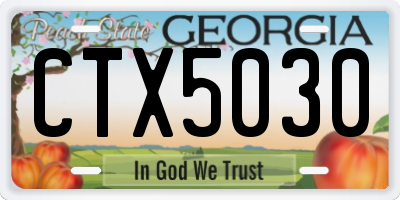 GA license plate CTX5030