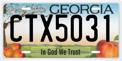 GA license plate CTX5031