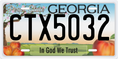 GA license plate CTX5032
