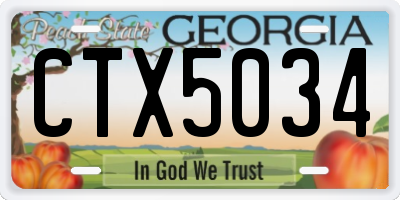 GA license plate CTX5034