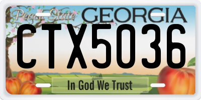 GA license plate CTX5036