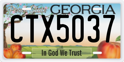 GA license plate CTX5037