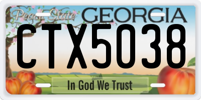 GA license plate CTX5038