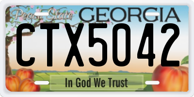GA license plate CTX5042