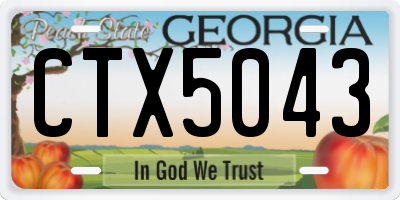 GA license plate CTX5043