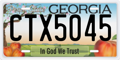 GA license plate CTX5045