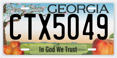 GA license plate CTX5049