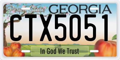 GA license plate CTX5051