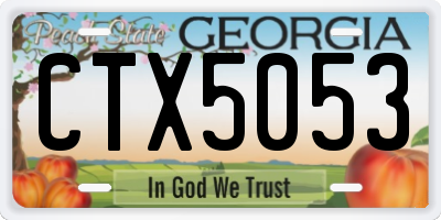 GA license plate CTX5053