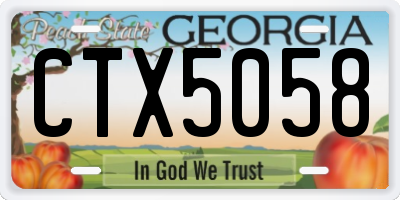GA license plate CTX5058