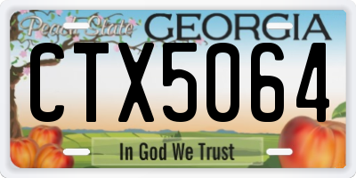 GA license plate CTX5064