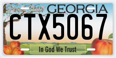 GA license plate CTX5067