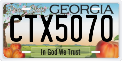 GA license plate CTX5070