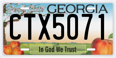 GA license plate CTX5071