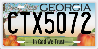 GA license plate CTX5072