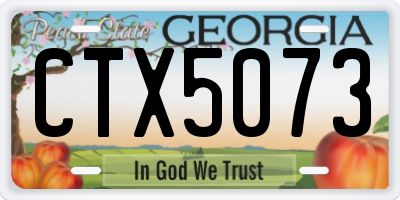 GA license plate CTX5073