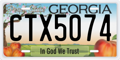 GA license plate CTX5074