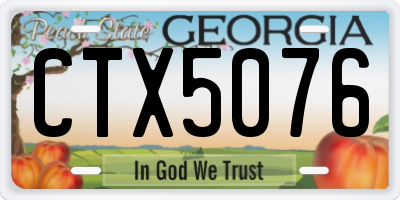 GA license plate CTX5076
