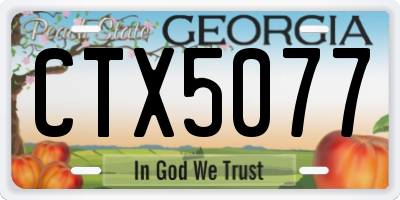 GA license plate CTX5077