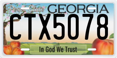 GA license plate CTX5078