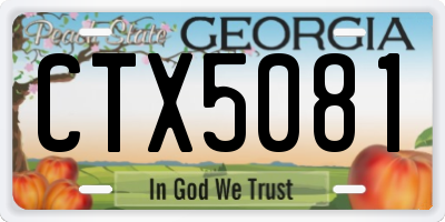 GA license plate CTX5081
