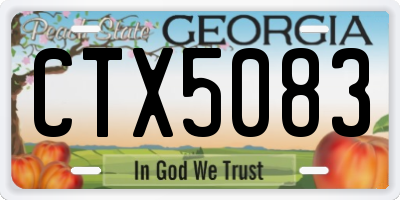 GA license plate CTX5083