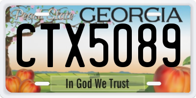 GA license plate CTX5089