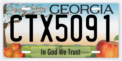 GA license plate CTX5091