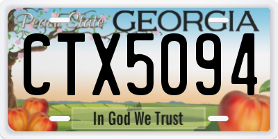GA license plate CTX5094