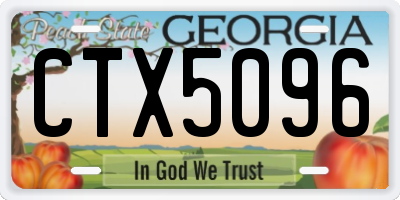 GA license plate CTX5096