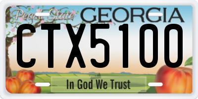 GA license plate CTX5100