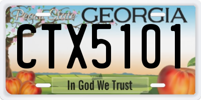 GA license plate CTX5101